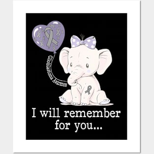 Glioblastoma Awareness Elephant Posters and Art